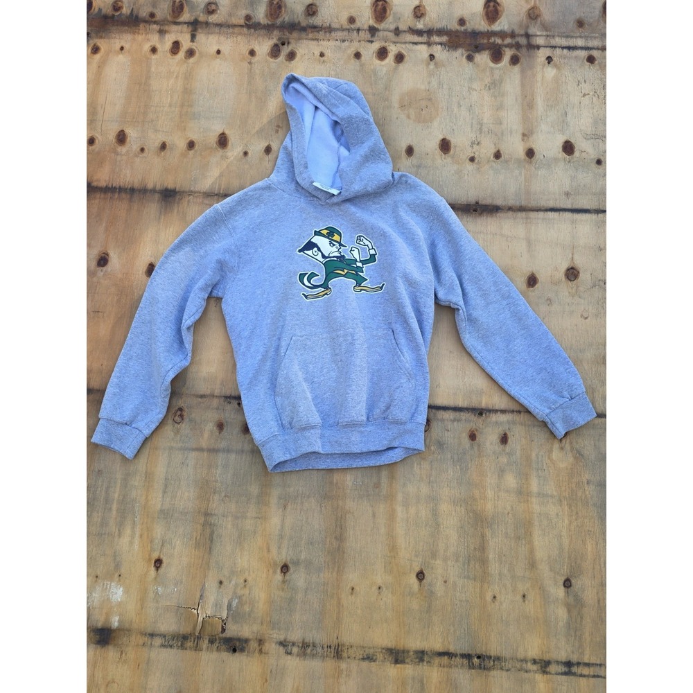 Kids Notre Dame Champion Hoodie Youth Large 10-12 Fighting Irish Gray Pullover